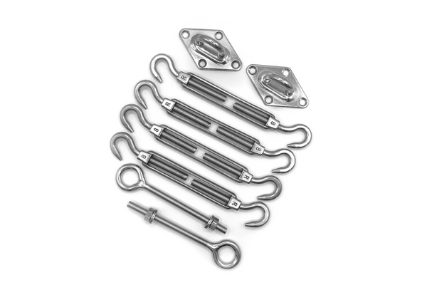 Shade Matters Hardware Square Stainless Steel Mounting Kit - Package C